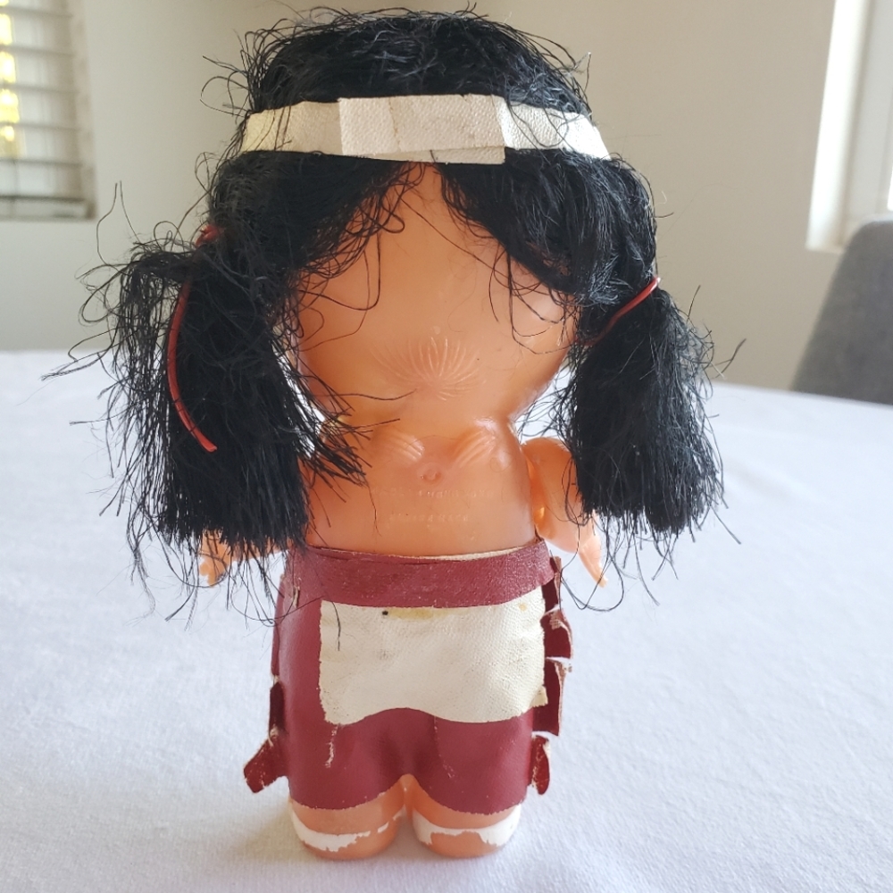 Vintage Native American Celluloid Doll Kewpie Indigenous - Picture 5 of 7
